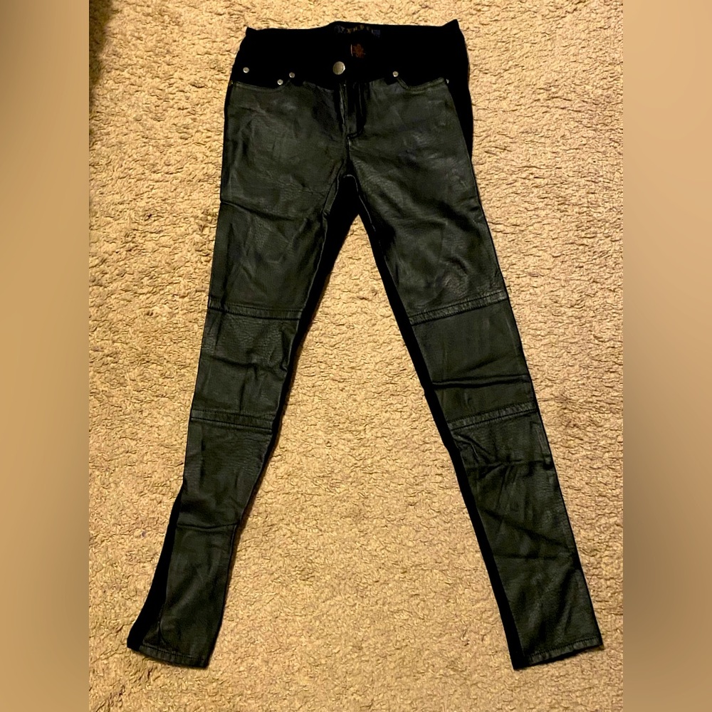 One sided leather pants